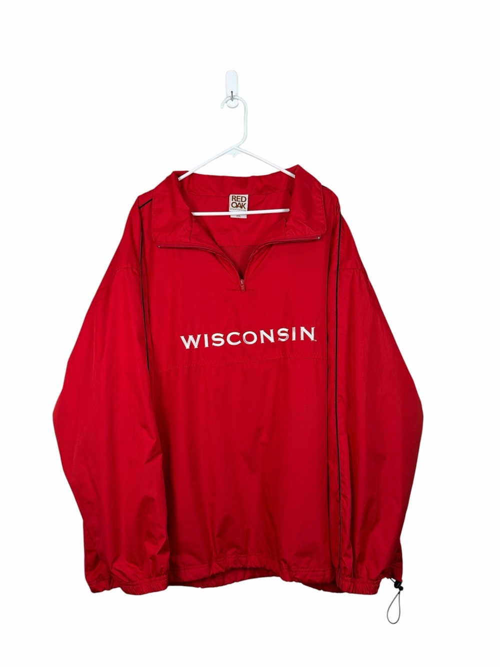 Vintage Wisconsin Badgers Red Oak Windbreaker 2XL Red Pullover Jacket